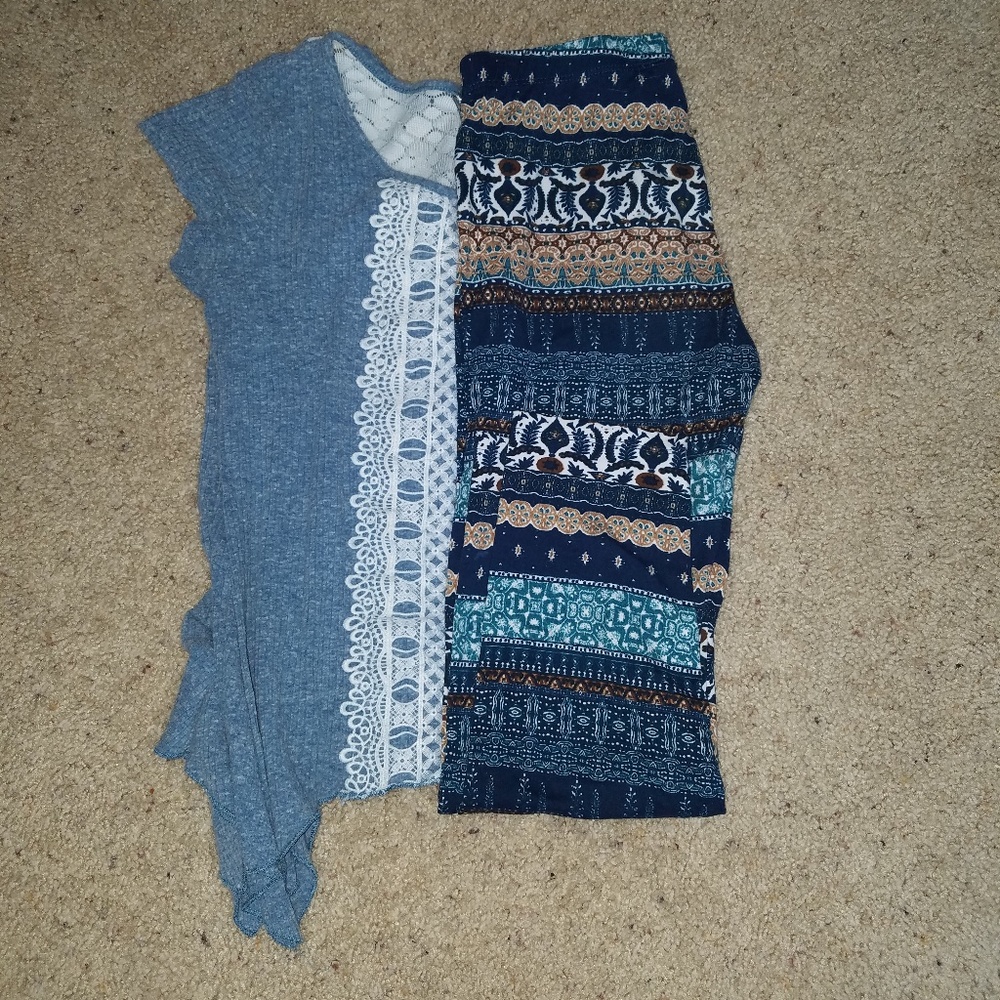 Blue shirt/pants set
